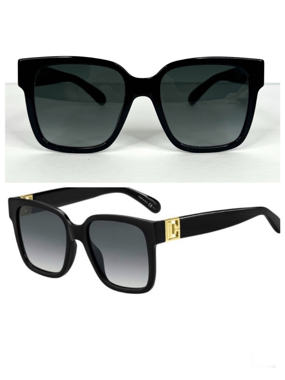 GIVENCHY Square Sunglasses GV 7141/G/S NEW Black With Gold